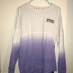 VS PINK White and purple Ombré long sleeved tee